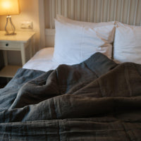 Natural Hemp Linen Blanket "Earth" quilt - linen organic fabric + filler organic Hemp fiber