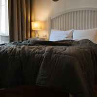 Natural Hemp Linen Blanket "Earth" quilt - linen organic fabric + filler organic Hemp fiber