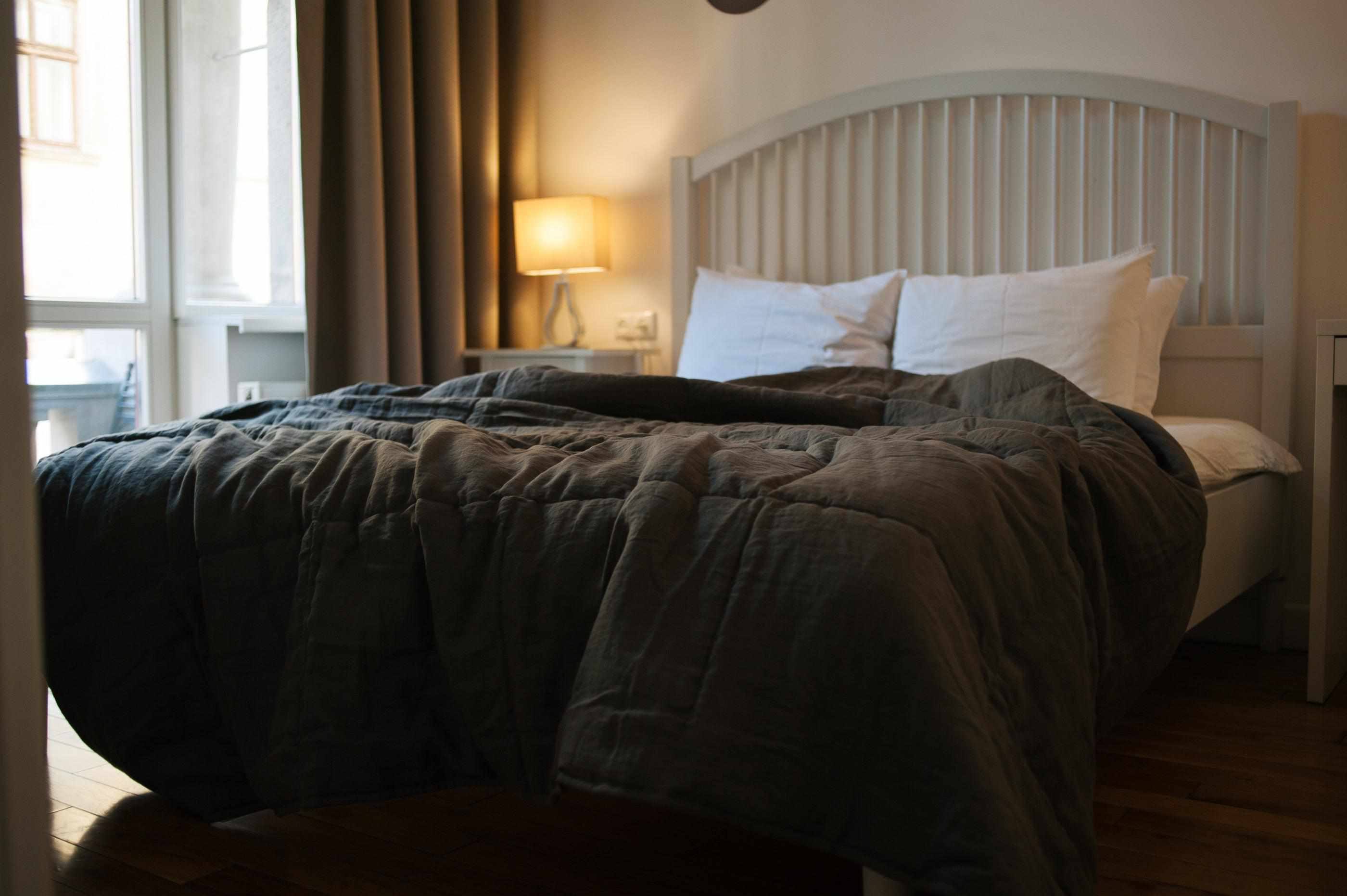 Natural Hemp Linen Blanket "Earth" quilt - linen organic fabric + filler organic Hemp fiber