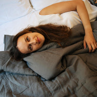 Natural Hemp Linen Blanket "Earth" quilt - linen organic fabric + filler organic Hemp fiber