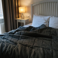 Natural Hemp Linen Blanket "Earth" quilt - linen organic fabric + filler organic Hemp fiber