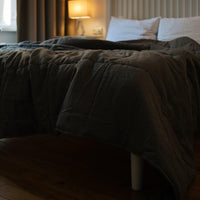 Natural Hemp Linen Blanket "Earth" quilt - linen organic fabric + filler organic Hemp fiber