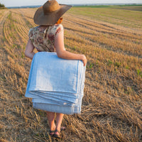 Organic HEMP + FLAX blanket "Flying Mood" quilt - natural linen fabric with filler organic Hemp fiber all sizes
