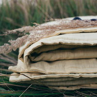 Organic HEMP + FLAX blanket "Sunshine" quilt linen natural fabric with filler organic Hemp fiber