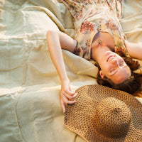 Organic HEMP + FLAX blanket "Sunshine" quilt linen natural fabric with filler organic Hemp fiber