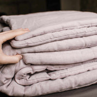 Organic HEMP + FLAX blanket "ashen pink" quilt - linen organic fabric filling organic Hemp fiber Custom sizes
