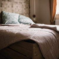 Organic HEMP + FLAX blanket "ashen pink" quilt - linen organic fabric filling organic Hemp fiber Custom sizes