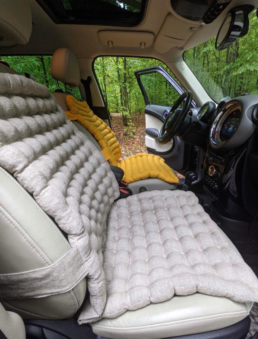 HempOrganicLife Organic Linen Car Seat Cover Filling Buckwheat hulls Massage buckwheat floor Cushion Organic car eco frendly floor Seat The Cubes Brick Linen