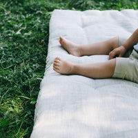 Organic Play mat filled HEMP Fiber in non-dyed linen fabric Nursery Baby Blanket Blanky padded