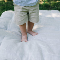 Organic Play mat filled HEMP Fiber in non-dyed linen fabric Nursery Baby Blanket Blanky padded