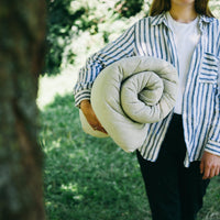 Organic Play mat filled HEMP Fiber in non-dyed linen fabric Nursery Baby Blanket Blanky padded