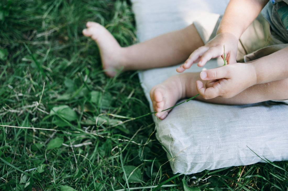 Organic Play mat filled HEMP Fiber in non-dyed linen fabric Nursery Baby Blanket Blanky padded