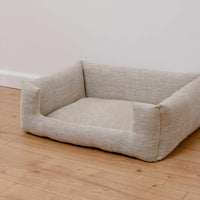 HEMP pet bed in natural non-dyed gray linen fabric filled organic HEMP Fiber - mat carpet - house for cats organic