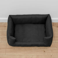 HEMP pet bed in natural black linen fabric filled organic HEMP Fiber - mat carpet - house for cats organic