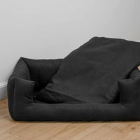 HEMP pet bed in natural black linen fabric filled organic HEMP Fiber - mat carpet - house for cats organic