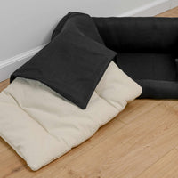 HEMP pet bed in natural black linen fabric filled organic HEMP Fiber - mat carpet - house for cats organic