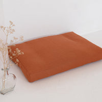 Natural Hemp Linen Pet Mat Pad Mattress Cushion Removable Washable Linen Cover Organic Hemp Fiber Filler in Natural Linen Fabric Padded Dog
