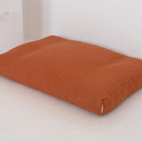 Natural Hemp Linen Pet Mat Pad Mattress Cushion Removable Washable Linen Cover Organic Hemp Fiber Filler in Natural Linen Fabric Padded Dog