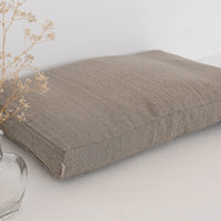 Geometric Hemp Linen Pet Mat Pad Mattress Cushion Removable Washable Linen Cover Organic Hemp Fiber Filler Natural Linen Fabric Padded Dog