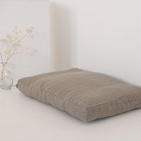 Geometric Hemp Linen Pet Mat Pad Mattress Cushion Removable Washable Linen Cover Organic Hemp Fiber Filler Natural Linen Fabric Padded Dog