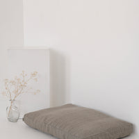 Geometric Hemp Linen Pet Mat Pad Mattress Cushion Removable Washable Linen Cover Organic Hemp Fiber Filler Natural Linen Fabric Padded Dog