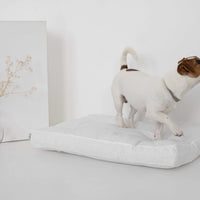 Hemp Linen pet mat pad mattress cushion with two removable White linen covers organic hemp fiber filler in white linen fabric