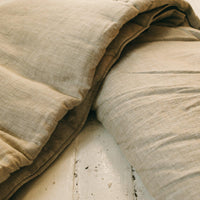 Thick HEMP Sleeping bag in washed linen fabric- organic hemp fiber filling + linen non-dyed fabric - blanket quilt, hand made