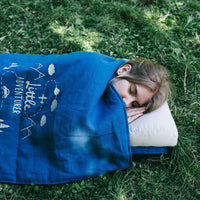 Todler organic HEMP Linen Sleeping bag "Adventurer" school Nap mat Kids organic hemp fiber filling in linen fabric blanket quilt, hand made