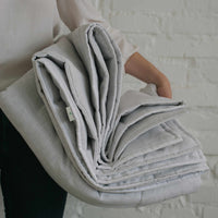 White Natural HEMP Linen blanket in squares- filler organic Hemp fiber in natural linen fabric customer sizes