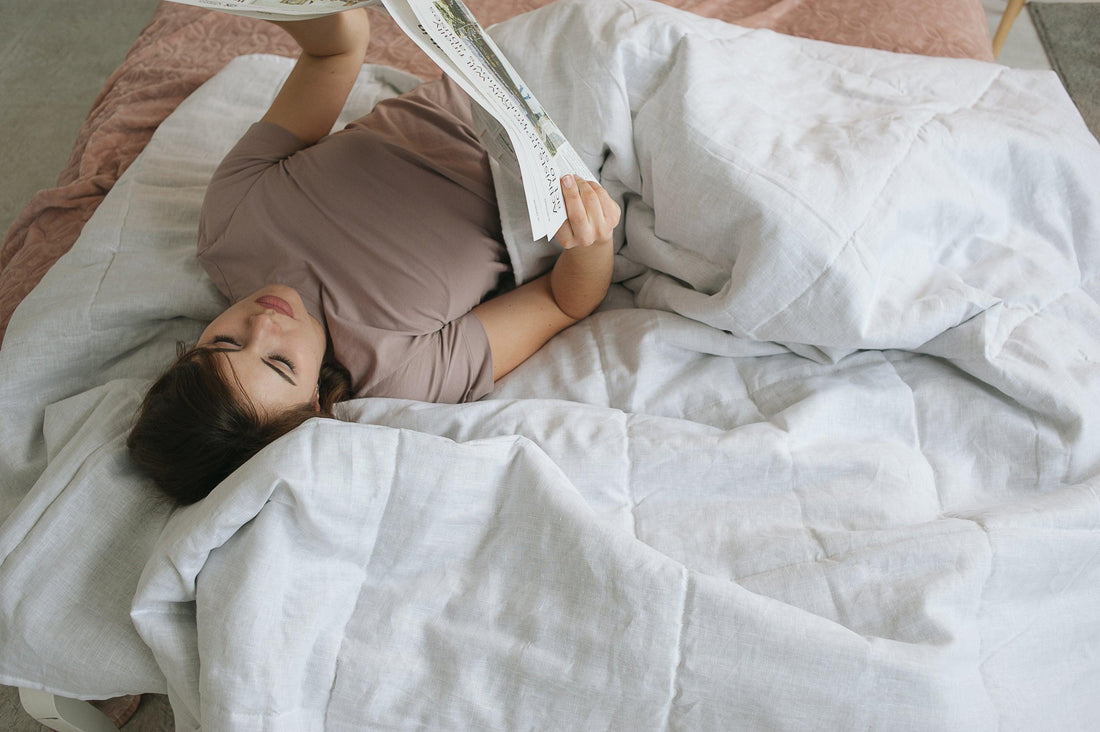 White Natural HEMP Linen blanket in squares- filler organic Hemp fiber in natural linen fabric customer sizes