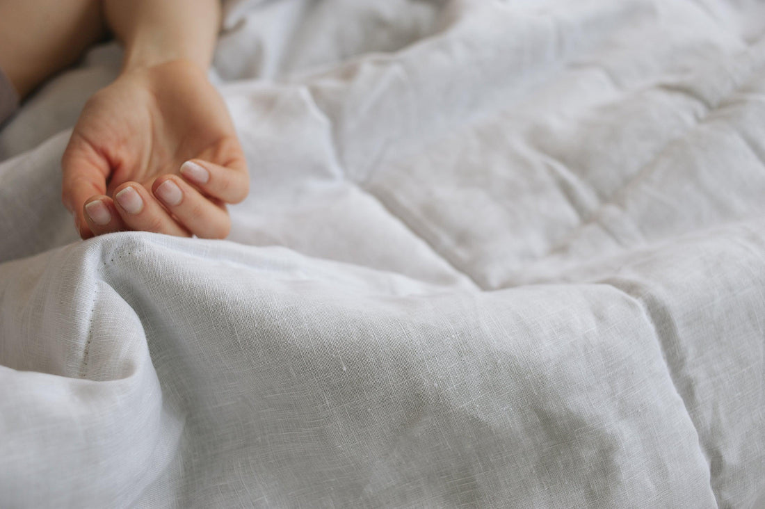 White Natural HEMP Linen blanket in squares- filler organic Hemp fiber in natural linen fabric customer sizes