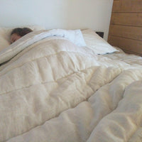 White Winter Organic HEMP + FLAX comforter blanket duvet - natural linen fabric with filler organic Hemp fiber