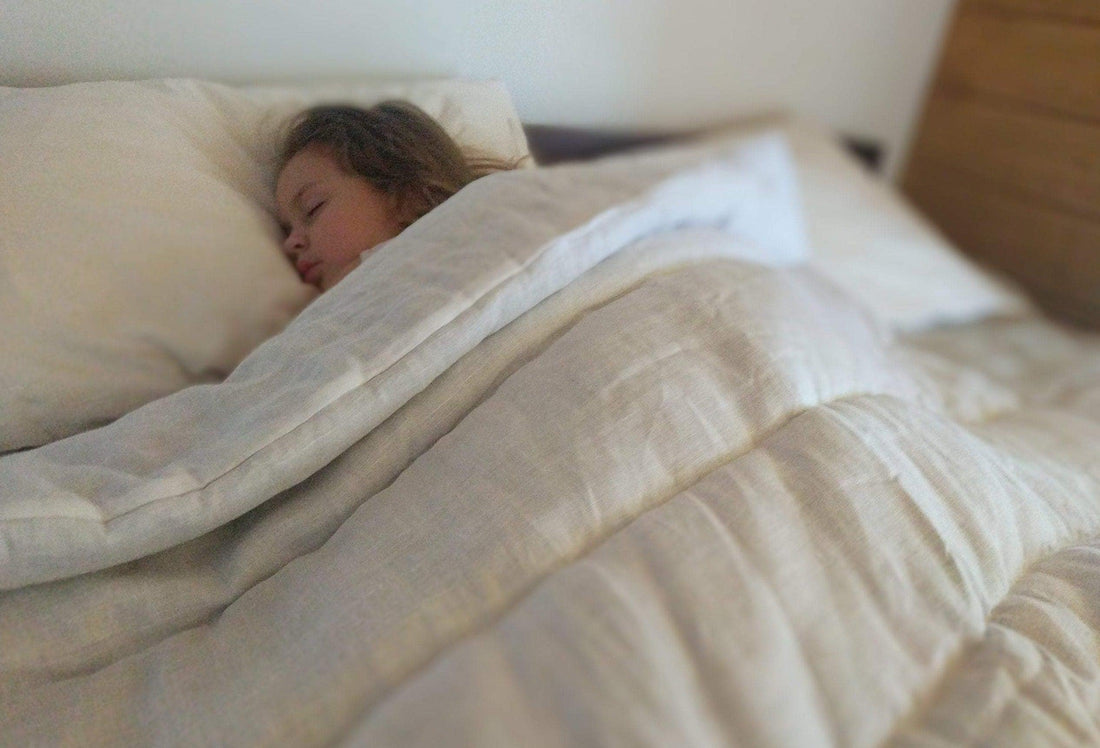 White Winter Organic HEMP + FLAX comforter blanket duvet - natural linen fabric with filler organic Hemp fiber