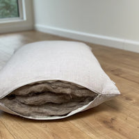 HEMP Pillow filled organic HEMP FIBER in linen fabric with regulation height Hemp pillow
