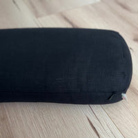 Bolster with Buckwheat hulls Linen fabric yoga pillow Meditation pillow black yoga pillow