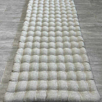 Natural linen floor topper filled organic buckwheat hulls filling yoga mat multi chamber futon in non-dyed Linen fabric