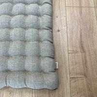 Natural linen floor topper filled organic buckwheat hulls filling yoga mat multi chamber futon in non-dyed Linen fabric