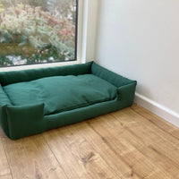 HEMP pet bed filled organic HEMP Fiber in natural linen fabric with a thick topper inside - mat carpet - house for cats dogs organic