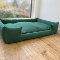 HEMP pet bed filled organic HEMP Fiber in natural linen fabric with a thick topper inside - mat carpet - house for cats dogs organic