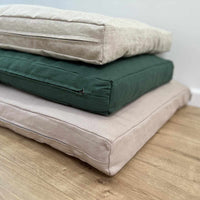 HEMP pet bed filled organic HEMP Fiber in natural linen fabric with a thick topper inside - mat carpet - house for cats dogs organic