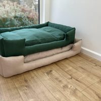 HEMP pet bed filled organic HEMP Fiber in natural linen fabric with a thick topper inside - mat carpet - house for cats dogs organic