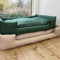 HEMP pet bed filled organic HEMP Fiber in natural linen fabric with a thick topper inside - mat carpet - house for cats dogs organic