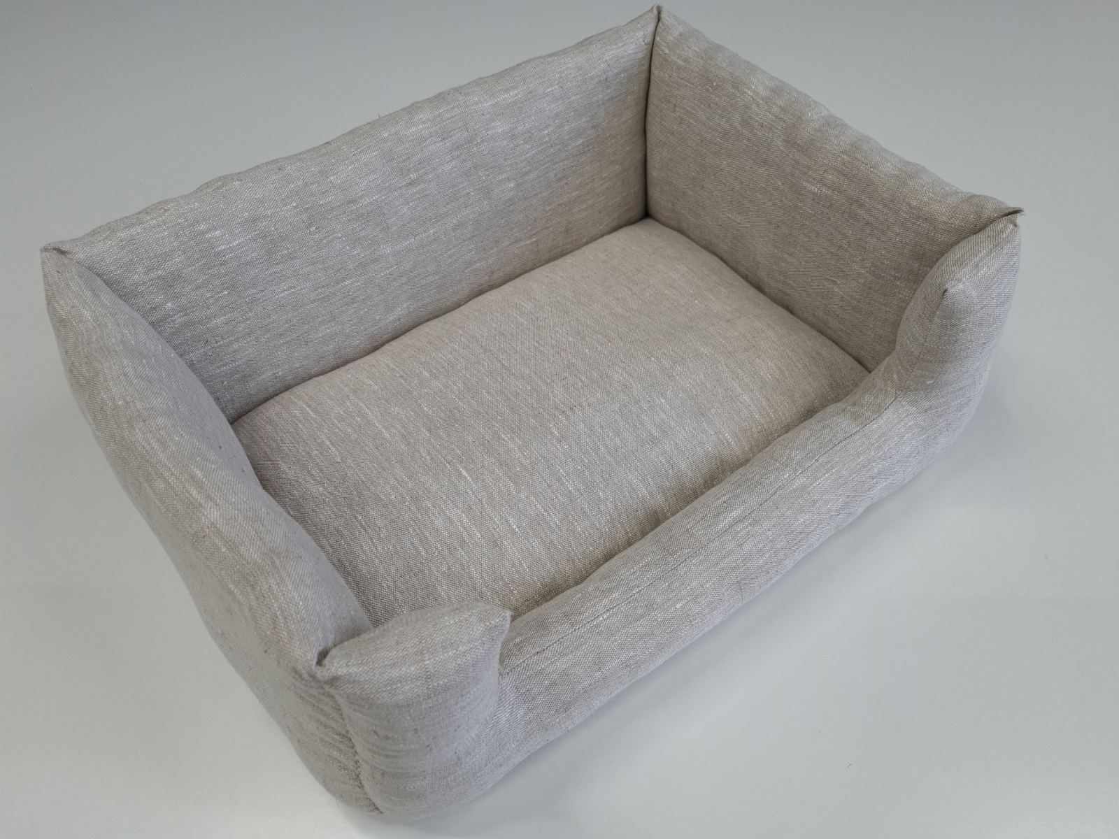 HEMP pet bed in natural non-dyed gray linen fabric filled organic HEMP Fiber - mat carpet - house for cats organic