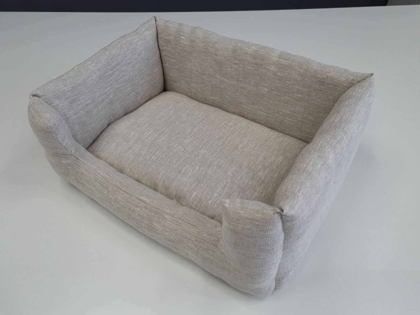 HEMP pet bed in natural non-dyed gray linen fabric filled organic HEMP Fiber - mat carpet - house for cats organic