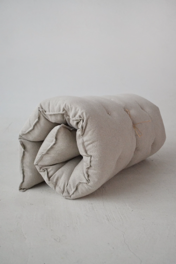 27"x53" (70х135cm) Organic HEMP Floor Cushion Reading Nook Pillow Organic Hemp fiber filling in non-dyed Linen fabric custom made