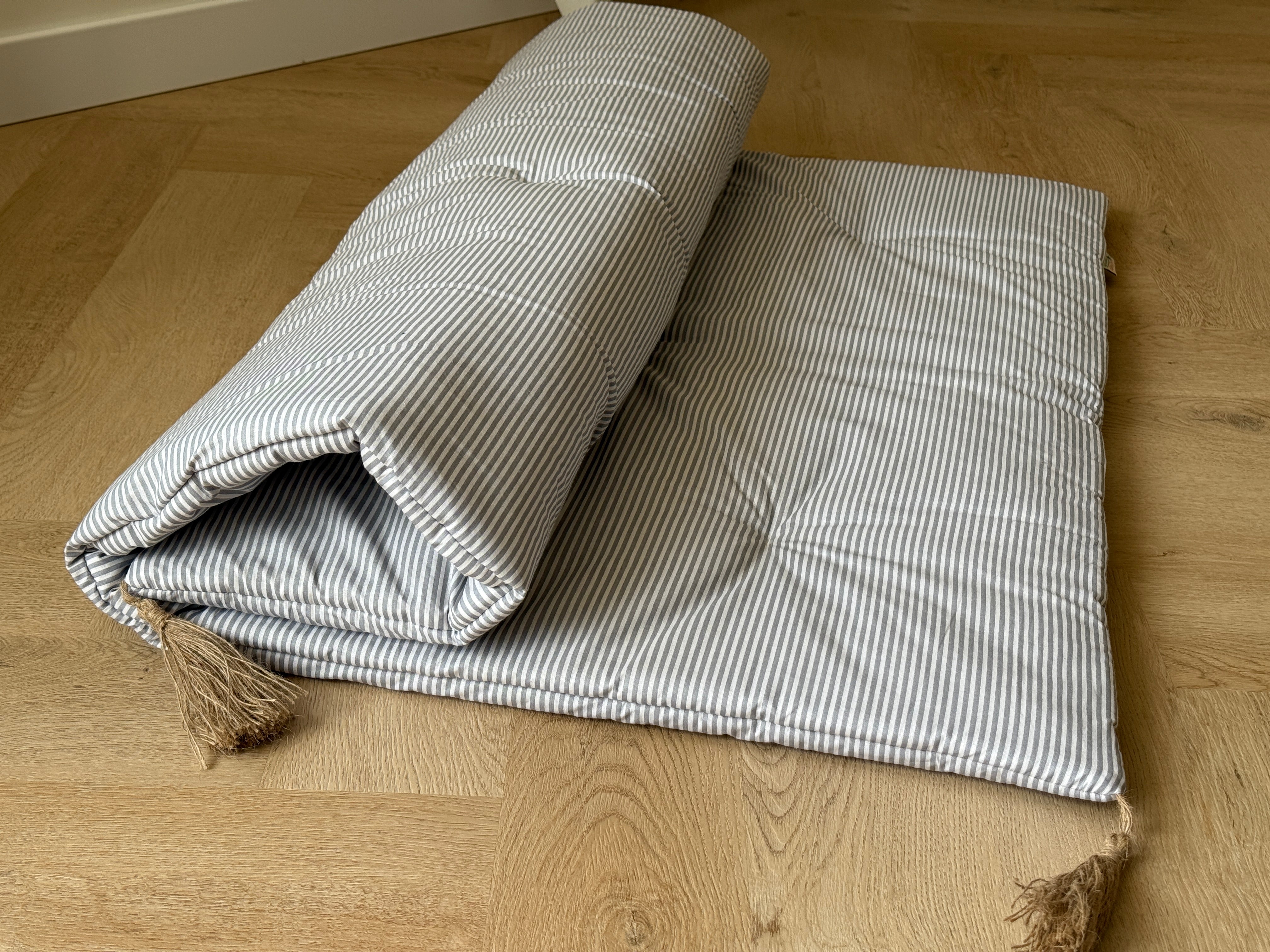 Natural Hemp filled Sofa Protector in cotton Stripe fabric for Dogs Cats Machine Washable Sofa & Couch Slipcovers Custom made sizes