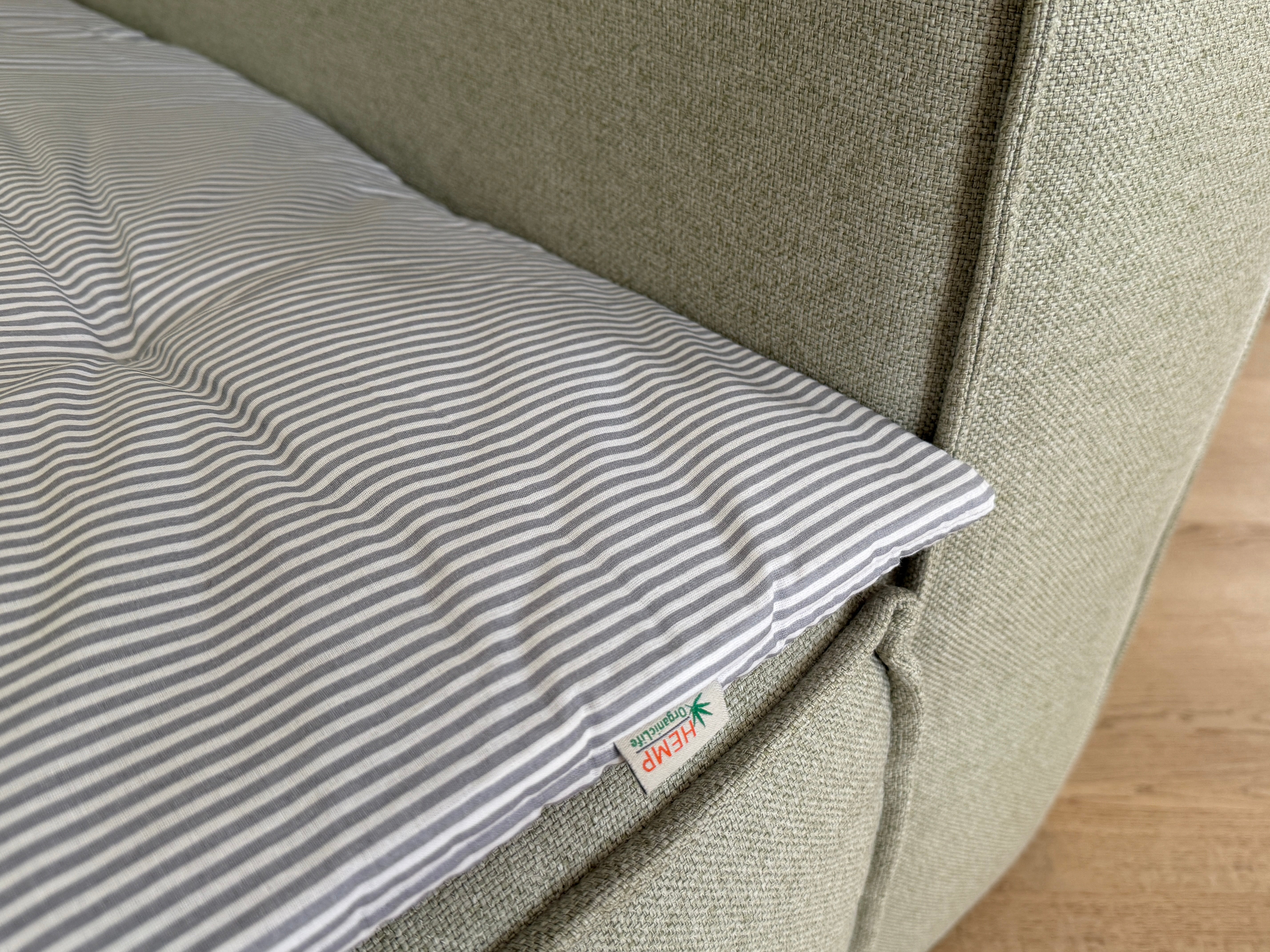 Natural Hemp filled Sofa Protector in cotton Stripe fabric for Dogs Cats Machine Washable Sofa & Couch Slipcovers Custom made sizes