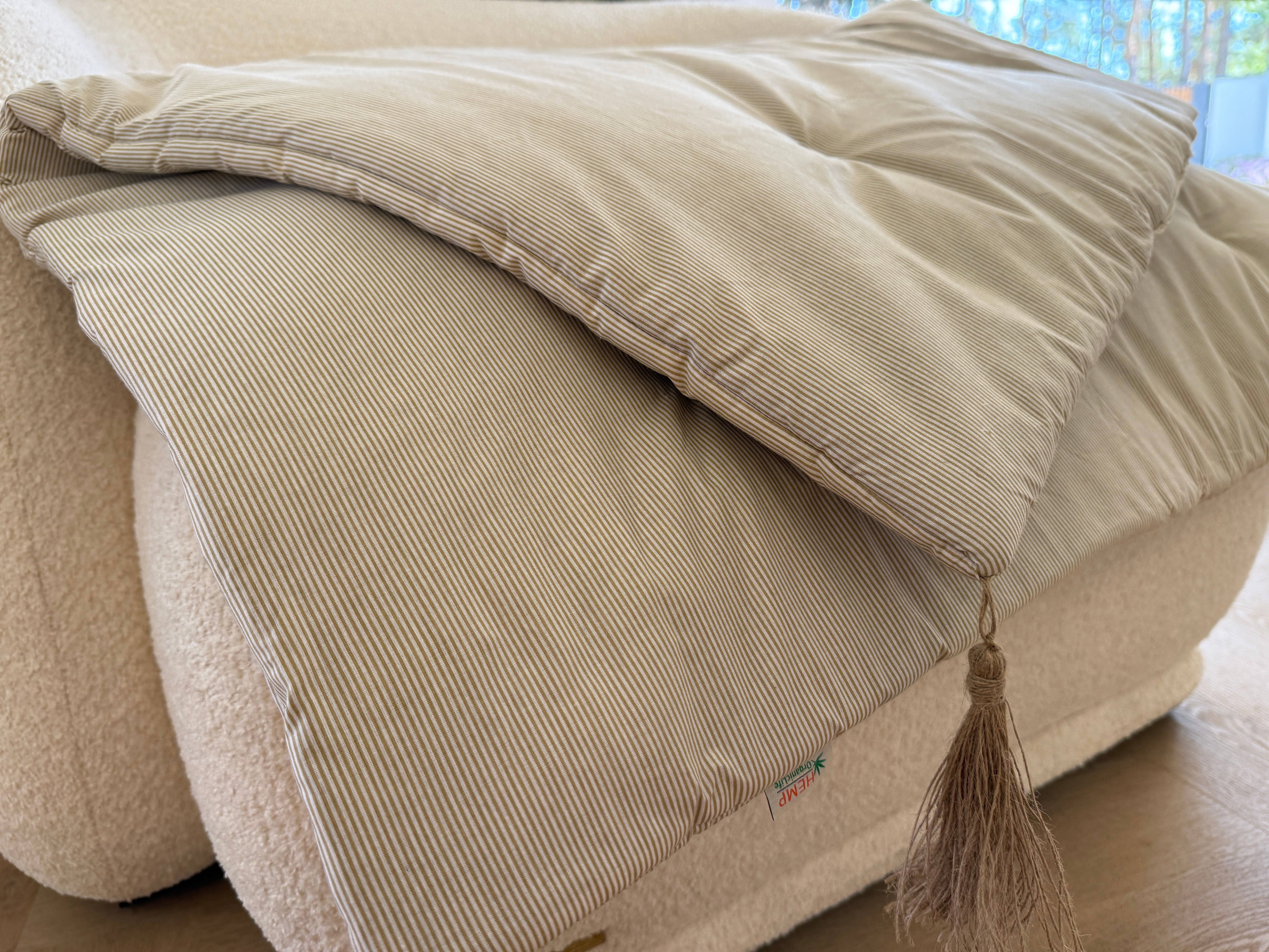 Unique Hemp filled Washable Furniture Sofa Protector for Pets, Kids Couch Slipcovers Custom made sizes in cotton Stripe fabric
