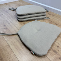 Hemp Linen seat cushion for chair with ties filled organic hemp fiber in natural non dyed linen fabric Chair Cushion Pillow seat custom size