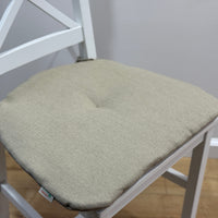 Hemp Linen seat cushion for chair with ties filled organic hemp fiber in natural non dyed linen fabric Chair Cushion Pillow seat custom size